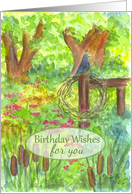 Happy Birthday Wishes For You Quail Summer Meadow Nature card