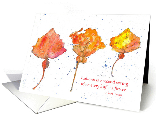 Autumn Leaves Watercolor Painting Poem card (691824)