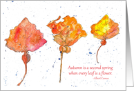 Autumn Leaves Watercolor Painting Poem card