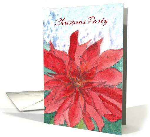 Christmas Party Invitation Poinsettia Christmas Flower card (694635)