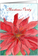 Christmas Party Invitation Poinsettia Christmas Flower card