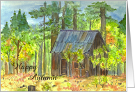 Lake Tahoe Forest Cabin Autumn Trees card