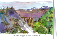 Greetings From Nevada Headframe Mine Site Mountains card