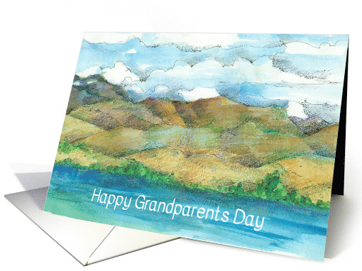 Happy Grandparents Day Lake Desert Mountains card (72439)