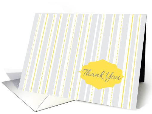 Business Thank You Grey Yellow Stripes Modern Design card (72447)