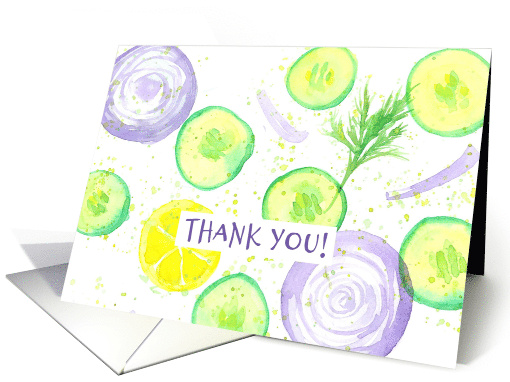 Thank You Food Catering Vegetables Onions Cucumbers card (725904)
