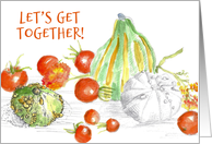 Cooking Party Invitation Food Vegetables card