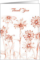 Business Thank You Sepia Daisy Flowers card