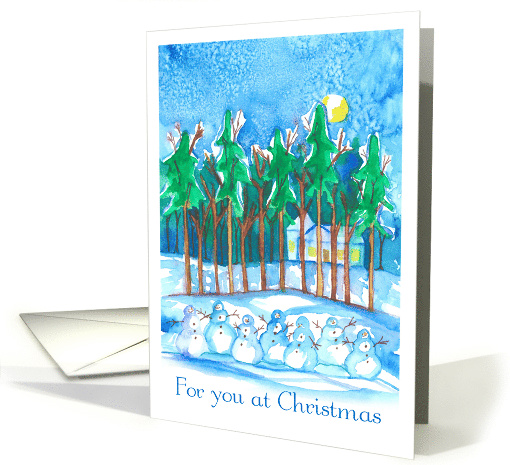 For You at Christmas Snowman Winter Forest card (729541)