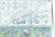 Thank You Lavender Sweet Pea Watercolor Flowers card