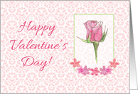 Happy Valentine’s Day Pink Watercolor Rose card