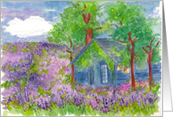 Thank You Lavender Fields Watercolor card