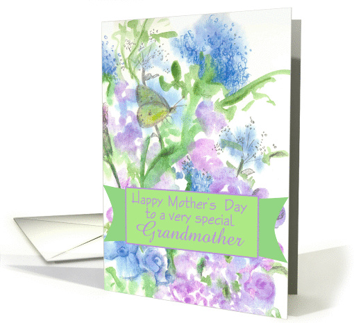 Happy Mothers Day Grandmother Spring Garden Butterfly card (781631)