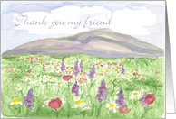 Thank You My Friend Purple Lupines Wildflower Meadow Mountain card
