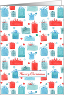 Merry Christmas Red Gift Boxes Presents card