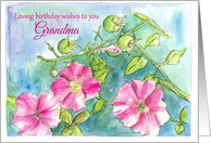 Loving Birthday Wishes To You Grandma Pink Petunias card