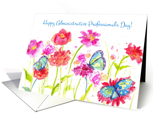 Happy Administrative Professionals Day Red Wildflowers... (81894)