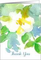 White Flower Watercolor Thank You Blank card