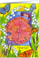 Gemini Twins Astrology Star Sign Blank card