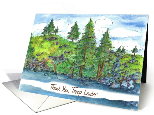 Thank You Troop Leader Lake Tahoe River Mountains card (825800)