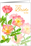 Bridal Shower Pink Wild Rugosa Roses Watercolor card