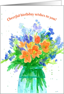 Cheerful Birthday Wishes To You Flower Bouquet card