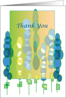 Thank You Blue Dot Trees Digital Art card