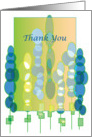 Thank You Blue Dot Trees Digital Art card