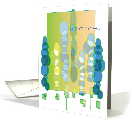 Just a Note Blue Dot Trees Digital Art Blank card (826708)