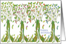 Happy Birthday Season Trees Digital Art card
