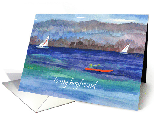 To My Boyfriend Thank You Kayak Sailing card (826741)