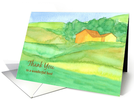 Thank you To A Wonderful Host Country Home Landscape card (826880)