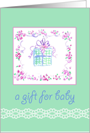 Baby Shower Gender Neutral Green Gift Box card