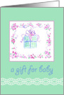 Baby Shower Gender Neutral Green Gift Box card