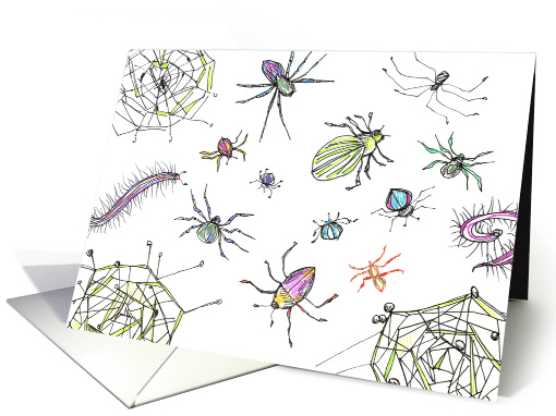 Spiders Beetles Bugs Insects Blank card (828600)