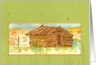 Barn Pasture Desert Landscape Mountains Blank Note Card