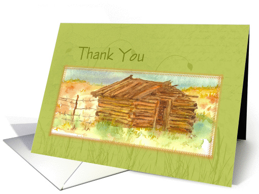 Thank You Barn Pasture Meadow Mountains card (832580)