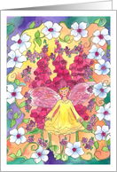 Happy Birthday Foxglove Fairy White Flowers card