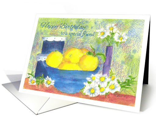 Happy Birthday Special Friend Lemon Fruit Bowl card (834467)