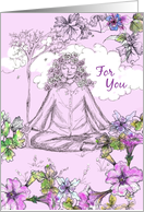 Happy Birthday Yoga Meditation Lotus Pose card