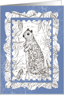 Squirrel Drawing Nature Feather Blank card