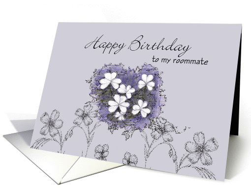 Birthday Roommate White Clover Flower Drawing card (838268)