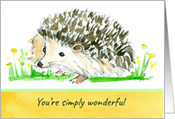 Thank You Hedgehog You’re Simply Wonderful card