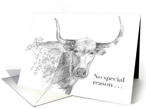 No special Reason Just Thinking of You Long Horn Cow card (838700)