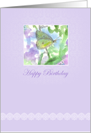 Happy Birthday Yellow Moth Flowers card