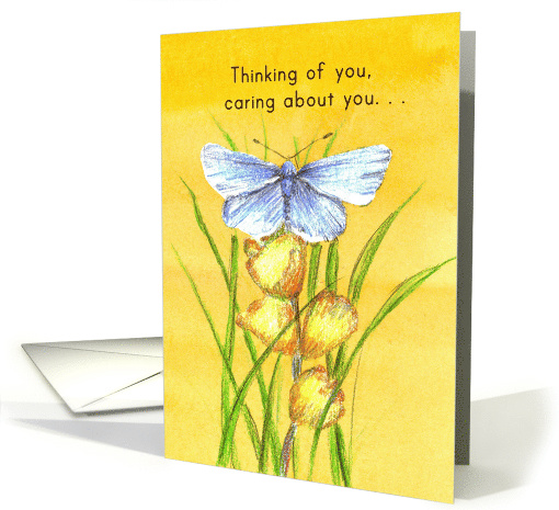 Thinking of You Caring About You Blue Butterfly Yellow card (839438)