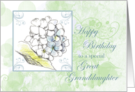 Happy Birthday Great Granddaughter Hydrangea Flower card