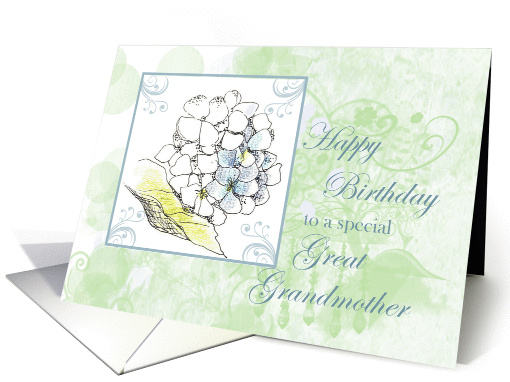 Happy Birthday Great Grandmother Hydrangea Flower card (839554)