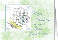 Happy Birthday Great Grandmother Hydrangea Flower card