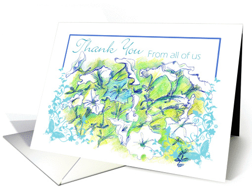 Thank You From All White Petunia Flower Butterfly card (841360)